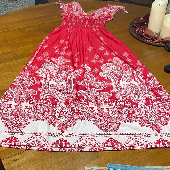 Jon & Anna Red and White Paisley Maxi Dress - Picture 2 of 7